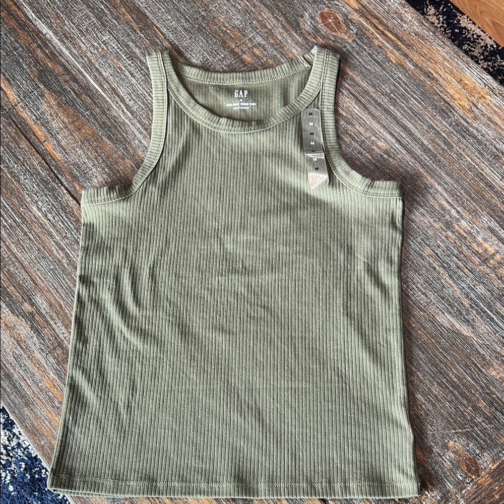 NWT  Sage Green Ribbed Sleeveless Top